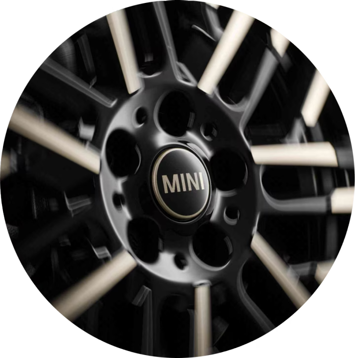 A close-up of a MINI wheel.